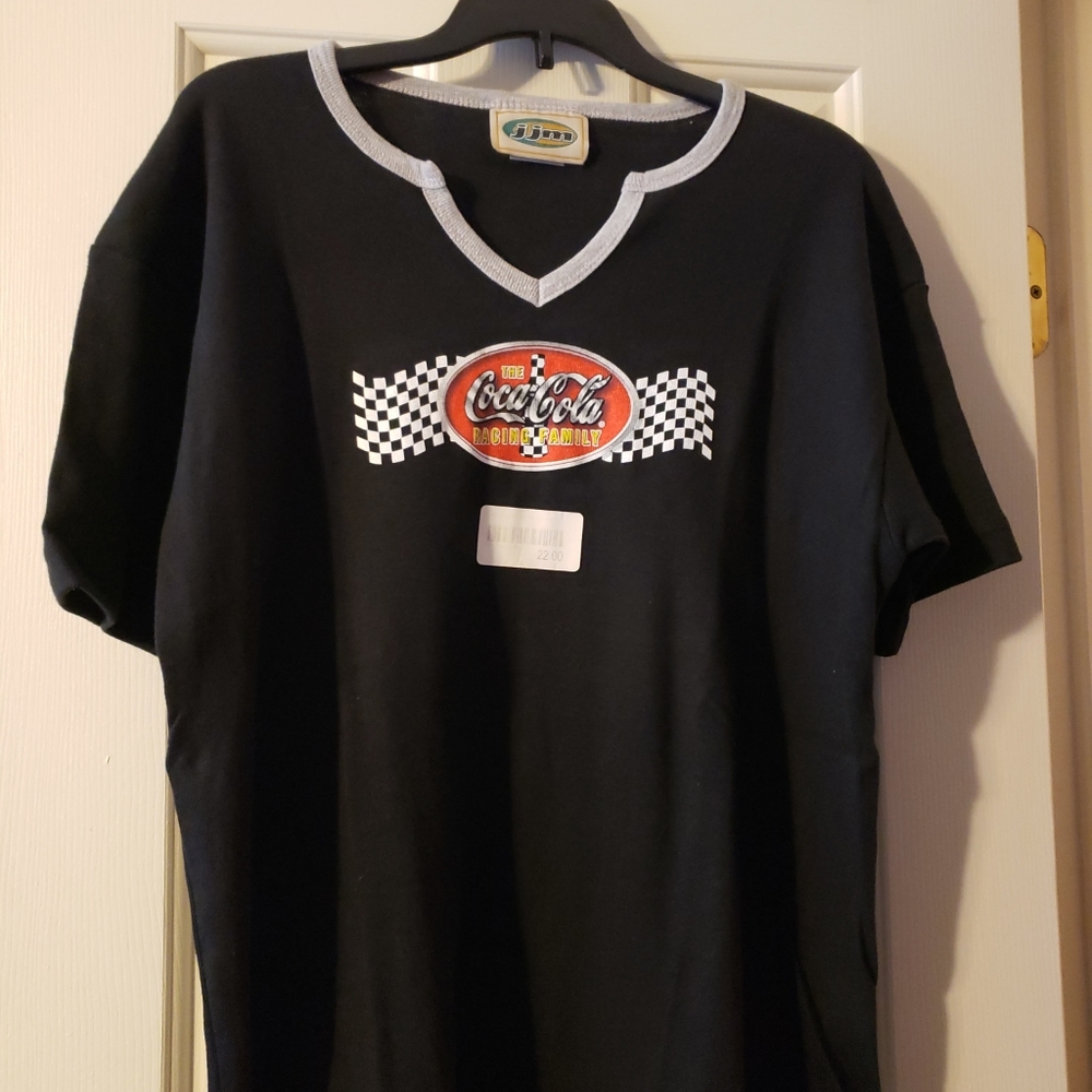 NWT Vintage JJM The Coca Cola Racing Family Black Top Size XL